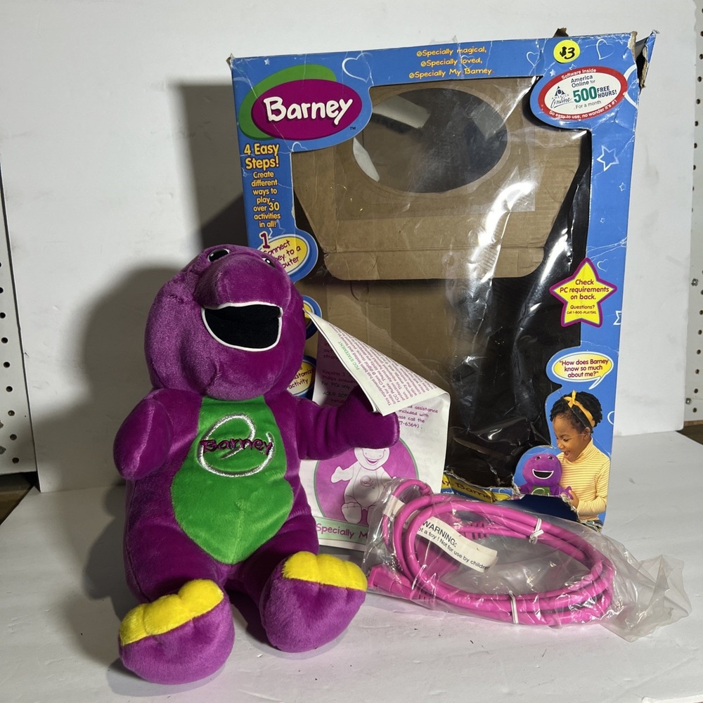 Playskool Especially My Barney Talking Singing Plush 2000 Vintage untested - NEW